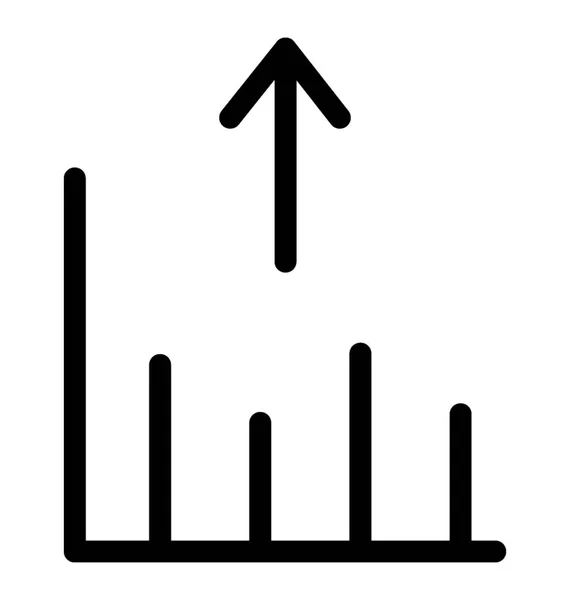 Linha de gráfico de barras Vector Icon — Vetor de Stock