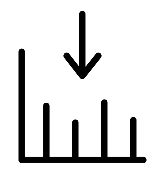 Ícone de vetor de linha gráfica — Vetor de Stock