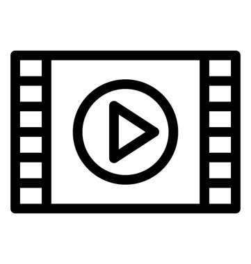 Çokluortam çizgi vektör simgesi