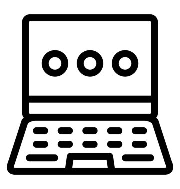 dizüstü bilgisayar çizgisi vektör simgesi