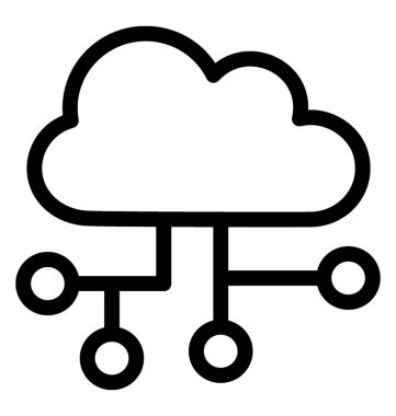 bulut hesaplama çizgisi vektör simgesi