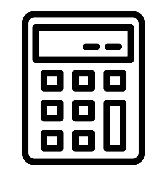 Ikona wektora linii kalkulatora — Wektor stockowy