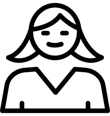Kız öğrenci vektör simgesi