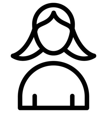 Kız öğrenci vektör simgesi