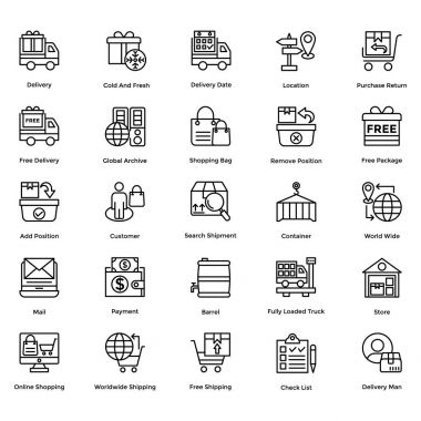 5 lojistik teslimat vektör Icons Set