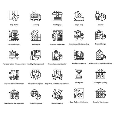 2 lojistik teslimat vektör Icons Set