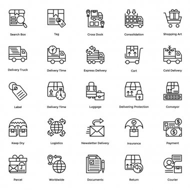 Lojistik teslimat vektör Icons 4 Set