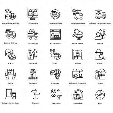 9 lojistik teslimat vektör Icons Set