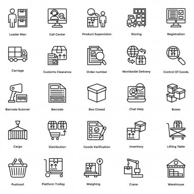 Lojistik teslimat vektör Icons 8 Set
