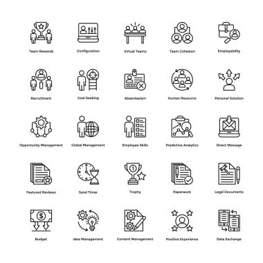 Proje Yönetimi Vector Icons 4 Set