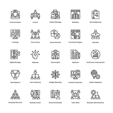 Proje Yönetimi Vector Icons 1 Set