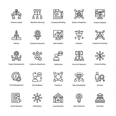 5 proje yönetimi Vector Icons Set