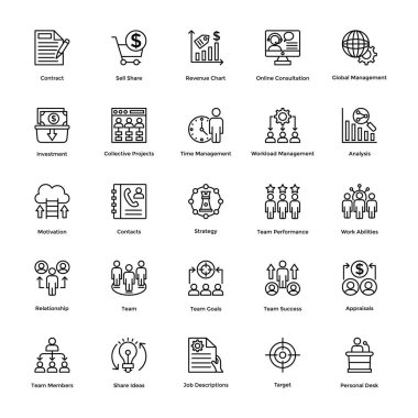 6 proje yönetimi Vector Icons Set