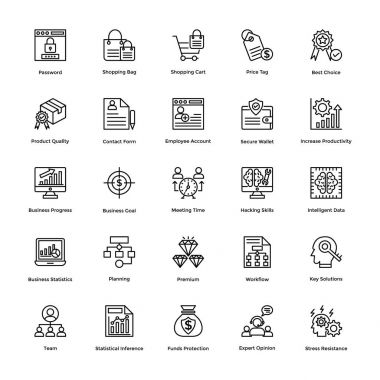 9 proje yönetimi Vector Icons Set