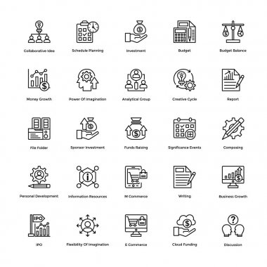 10 proje yönetimi Vector Icons Set