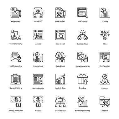 14 proje yönetimi Vector Icons Set