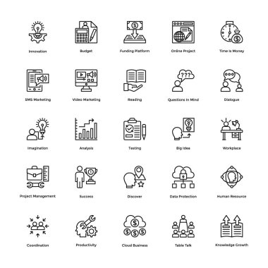 15 proje yönetimi Vector Icons Set