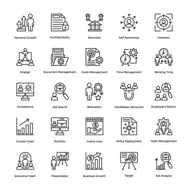 18 proje yönetimi Vector Icons Set