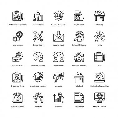 19 proje yönetimi Vector Icons Set