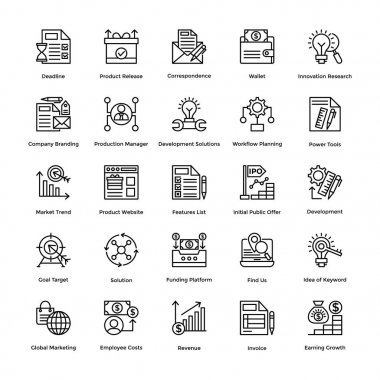 20 proje yönetimi Vector Icons Set