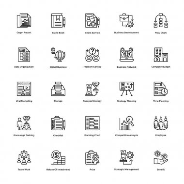 21 proje yönetimi Vector Icons Set