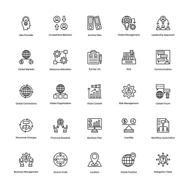 22 proje yönetimi Vector Icons Set