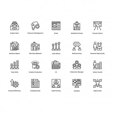 25 proje yönetimi Vector Icons Set