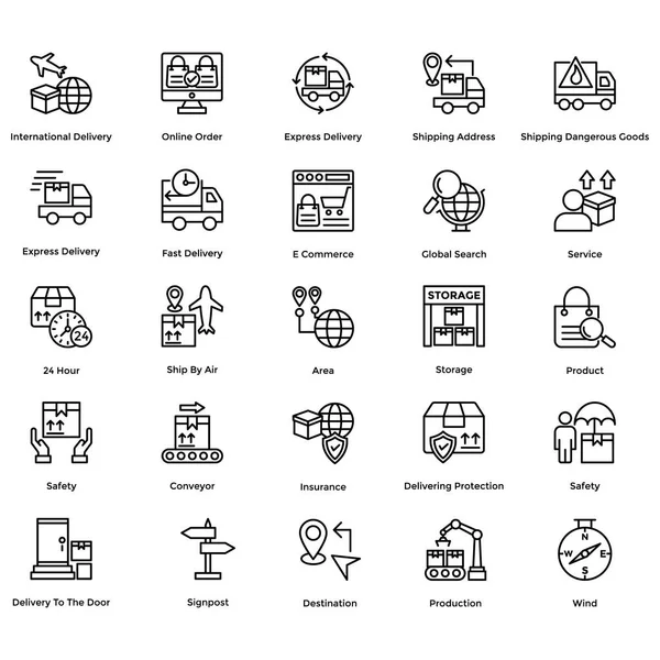 Logistic Delivery Vector Icons Set 9 — Stock Vector