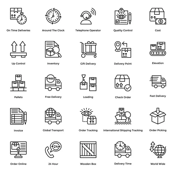 Logistic Delivery Vector Icons Set 10 — Stock Vector