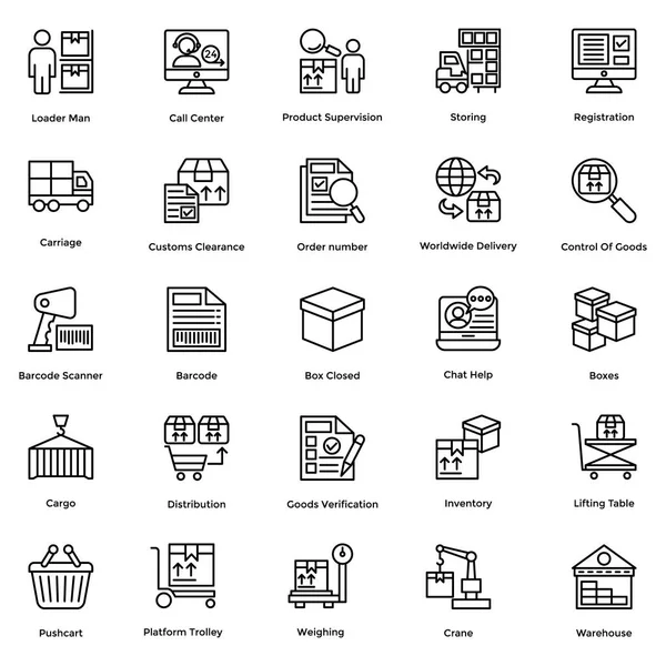 Juego de iconos vectoriales de entrega logística 8 — Archivo Imágenes Vectoriales