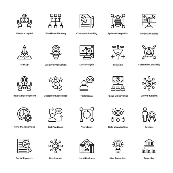 Conjunto de ícones vetoriais de gerenciamento de projeto 5 — Vetor de Stock