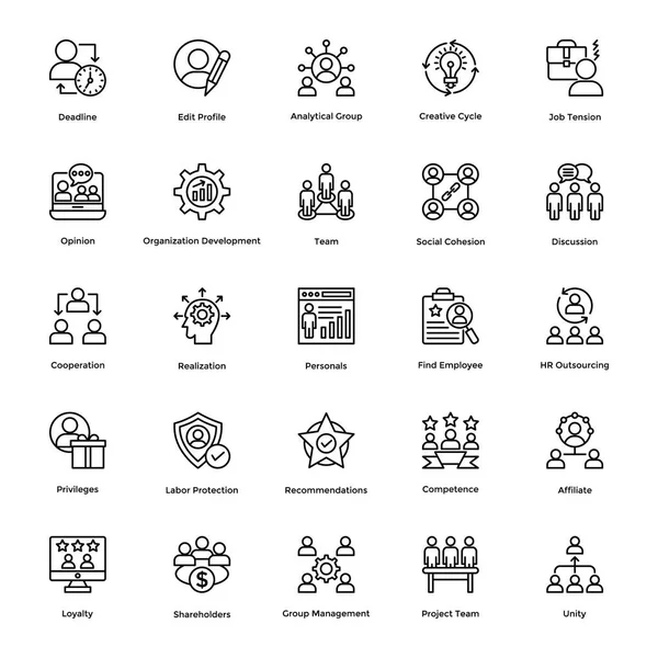 Conjunto de iconos vectoriales de gestión de proyectos 2 — Archivo Imágenes Vectoriales