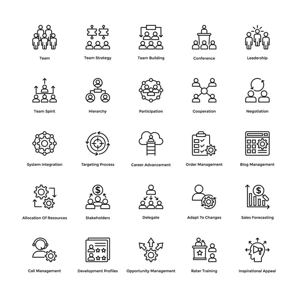 Conjunto de iconos de vectores de gestión de proyectos 3 — Vector de stock