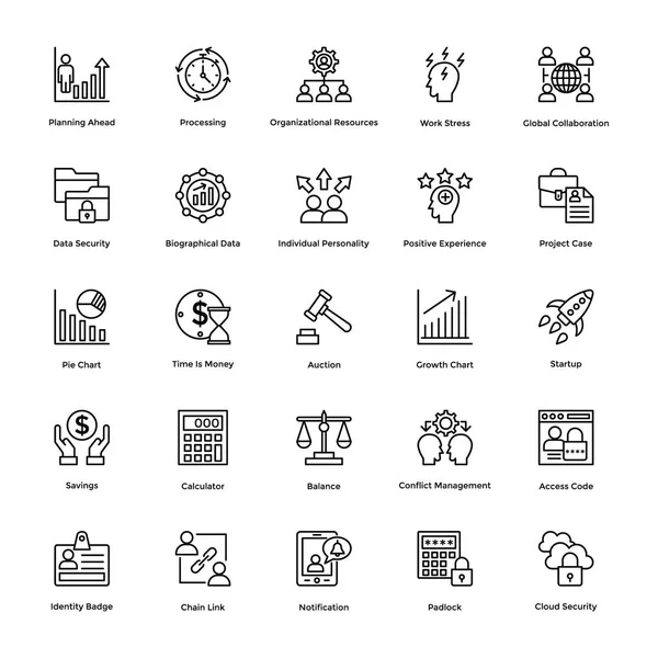 Project Management Vector Icons Set 8 — Stock Vector