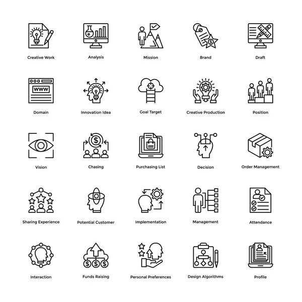 Conjunto de iconos vectoriales de gestión de proyectos 11 — Vector de stock