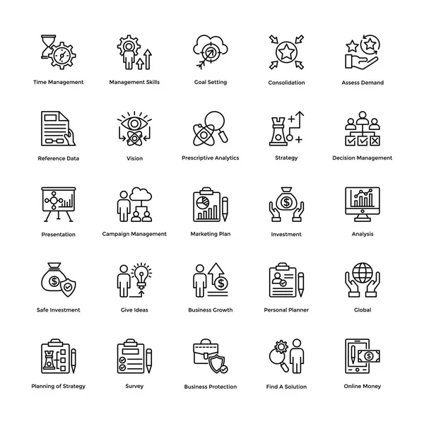 Conjunto de iconos vectoriales de gestión de proyectos 13 — Vector de stock