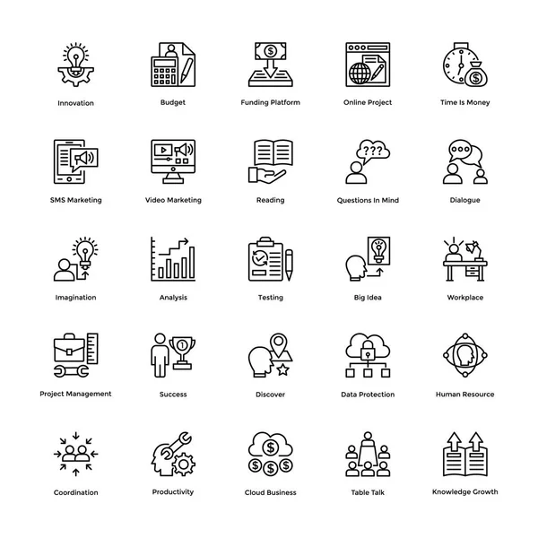 Conjunto de ícones de vetores de gerenciamento de projeto 15 — Vetor de Stock