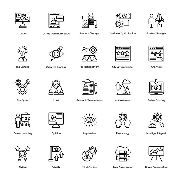 Conjunto de iconos de vectores de gestión de proyectos 16 — Archivo Imágenes Vectoriales