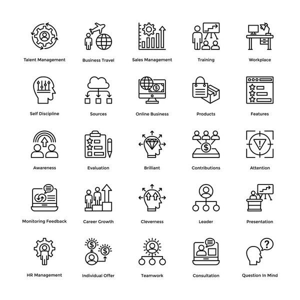 Project Management Vector Icons Set 17 — Stock Vector