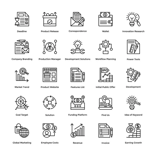 Project Management Vector Icons Set 20 — Stockvector