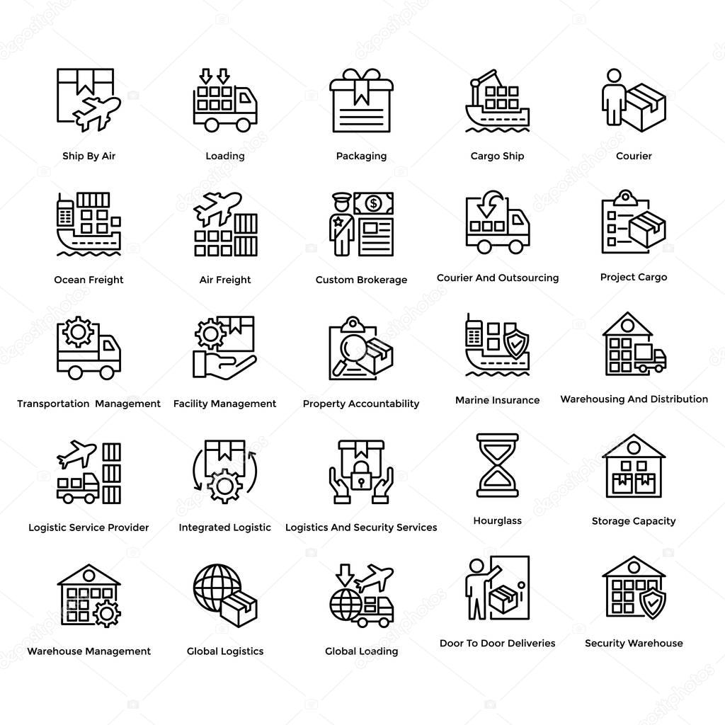 Logistic Delivery Vector Icons Set 2