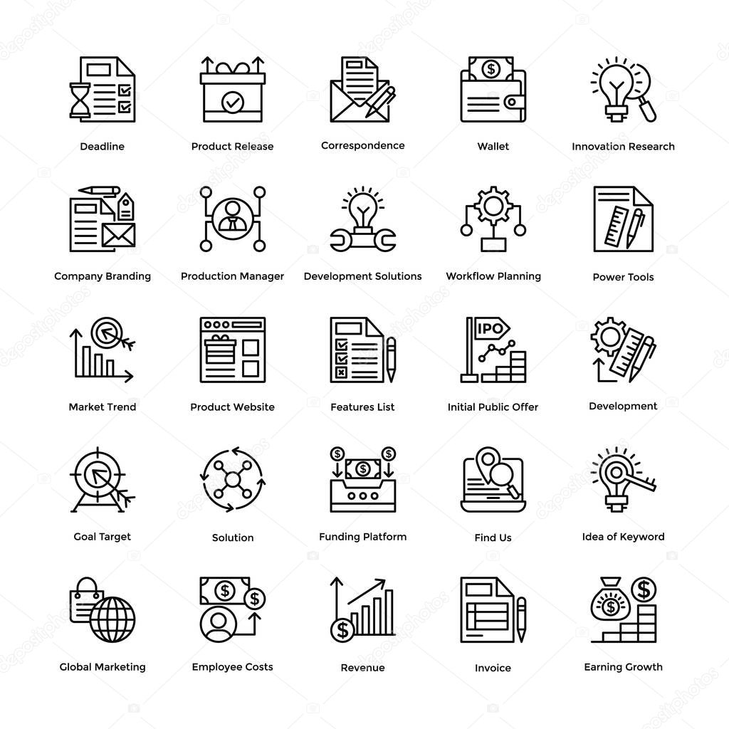 Project Management Vector Icons Set 20