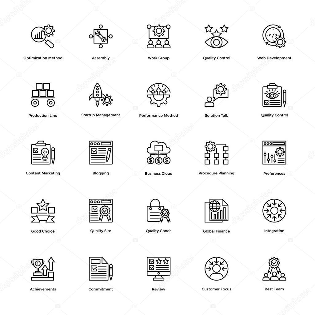 Project Management Vector Icons Set 23