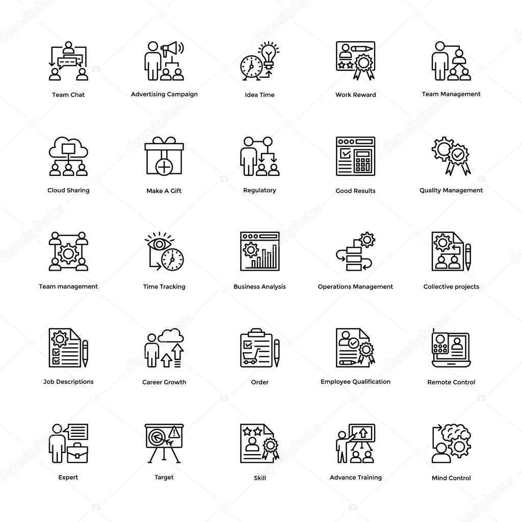 Project Management Vector Icons Set 24