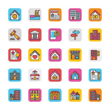 5 gayrimenkul Vector Icons Set