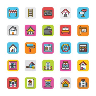 Emlak Vector Icons 4 Set