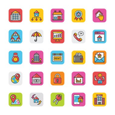 7 gayrimenkul Vector Icons Set