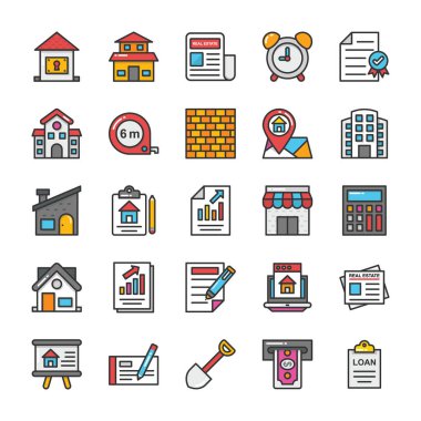 3 gayrimenkul Vector Icons Set