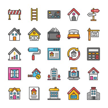 Emlak Vector Icons 4 Set