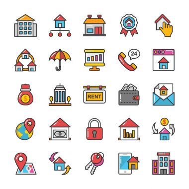 7 gayrimenkul Vector Icons Set